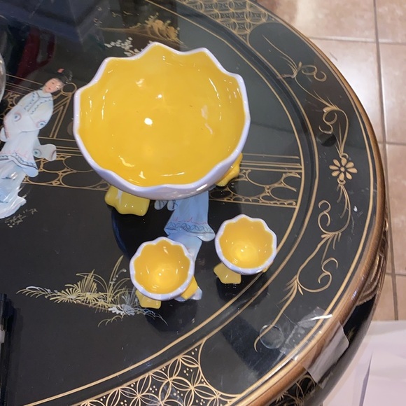 Easter Egg and Duck Feet Candy Dish and 2 egg holders Bella Casa by Ganz - Picture 3 of 4